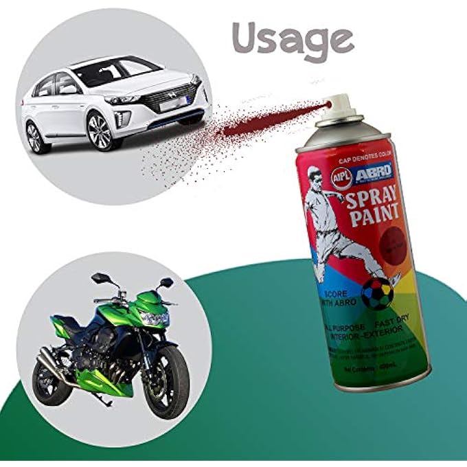 Abro SP-8 MULTIPURPOSE COLOUR SPRAY PAINT CAN FOR CARS AND BIKES (400ML, MARS RED, 1 PC) - Image 2